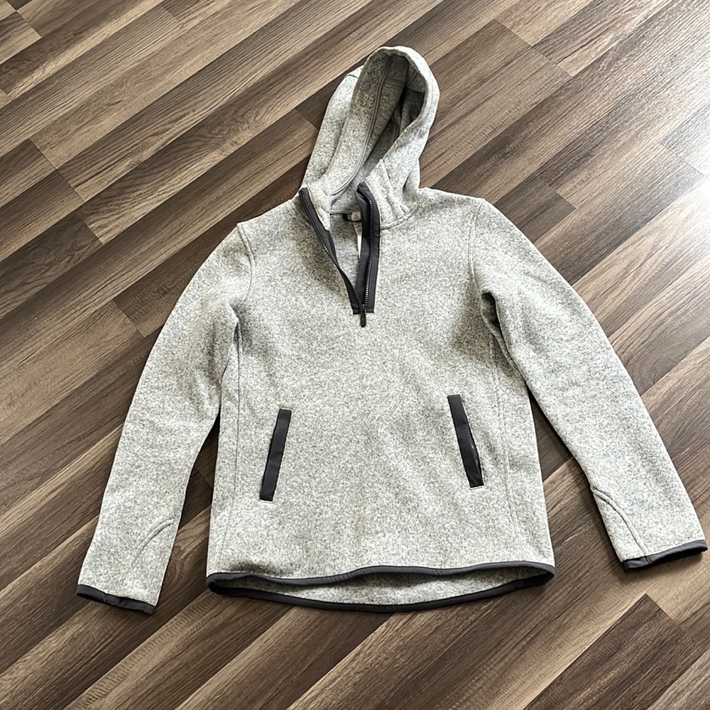 Women's Gray Hooded Pullover Sweatshirt